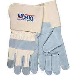 Big Jake Double Palm, 4 1/2" Gauntlet Cuff, Leather Gloves 